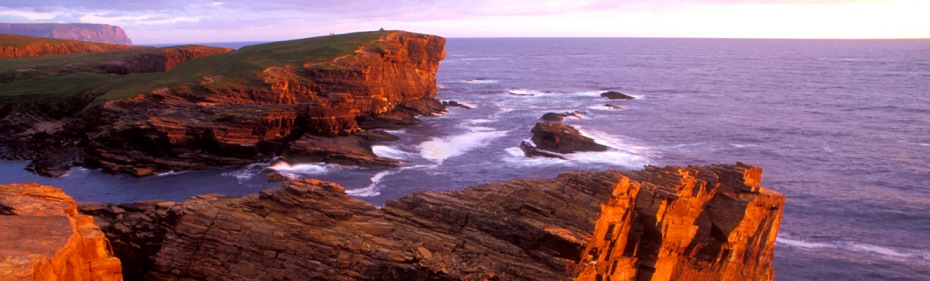 Yesnaby coast at sunset (Credit Visit Orkney, Iain Sarjeant)
