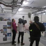 German TV channel ZDF interviewing Eileen Linklater in the EMEC substation at Billia Croo