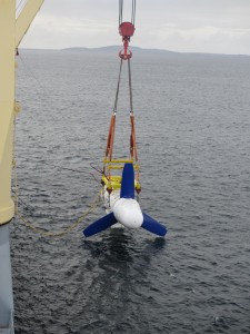 Installation of Voith turbine at EMEC tidal test site (Credit Voith)
