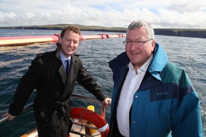UK Energy and Climate Change Minister Greg Barker with Scottish Minister for Energy, Enterprise and Tourism Fergus Ewing at EMECs wave test site