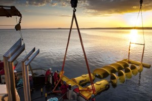 Flumill deploying at the scale tidal test site (credit: MIke Brookes-Roper)