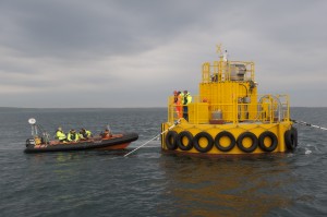 EMEC bespoke test support buoy at the scale tidal test site (Image: Mike Brookes-Roper)