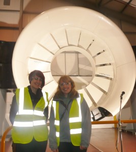 Lisa and Eileen at the OpenHydro facility in Greenore, Ireland