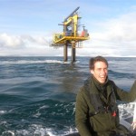 David Krohn, Renewable UK, at the EMEC tidal test site at the Fall of Warness