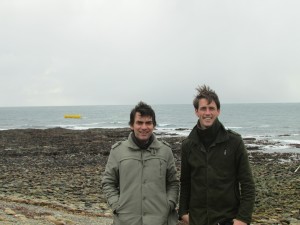 Nick Medic and David Krohn, RenewableUK, at the EMEC Billia Croo wave test site