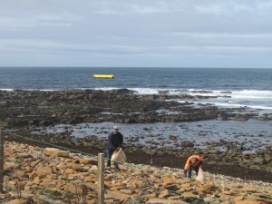 Chris Casely (EMEC) and George Meiklejohn (Aquamarine Power) bagging the bruck