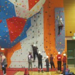 Donna and John on their first climbs up the wall