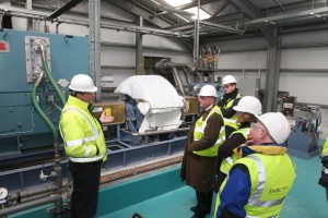 Martin McAdam providing a tour of the Aquamarine Power power plant (Image: Orkney Photographic)