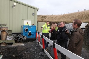 Delegates being shown around Aquamarine Power's power plant (Credit: Orkney Photographic)