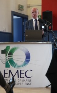 Neil Kermode closes EMEC's first Global Ocean Energy Symposium (Credit: Orkney Photographic)