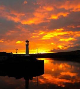 Delegates were treated to this stunning sunset as they arrived in Kirkwall (Credit: David Westwood)