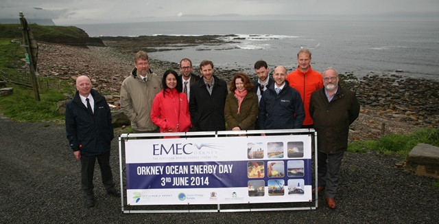 European Commission and Ocean Energy Europe at Billia Croo wave test site 3rd June 2014 (Credit Orkney Photographic, courtesy of EMEC) - cropped