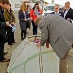 Viewing a current profiler at Hatston Pier, Orkney Ocean Energy Day 2014 (Credit Colin Keldie)