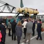 Viewing Alstom's tidal turbine at Hatston Pier at the Orkney Ocean Energy Day (Credit Orkney Photographic)