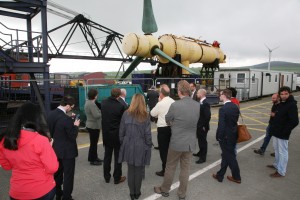 Viewing Alstom's tidal turbine at Hatston Pier at the Orkney Ocean Energy Day (Credit Orkney Photographic)
