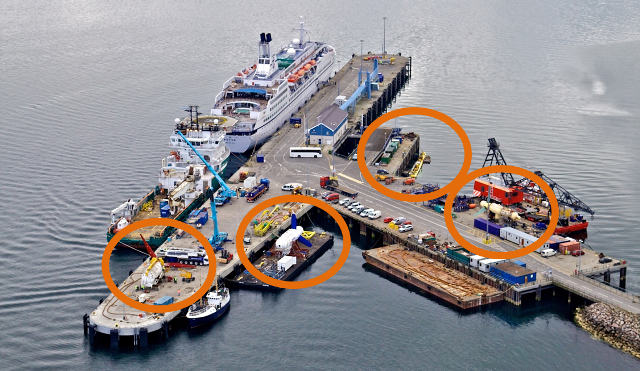 Hatston Pier hosting four tidal turbines (Credit: K4 Graphics)