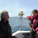 Ron Chapman and Dee Nunn at the Fall of Warness tidal test site (EMEC)