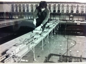 Ian calibrating wave probes sometime around 1981