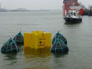 Laminaria's wave energy converter during scale testing in Belgium (Credit Laminaria)