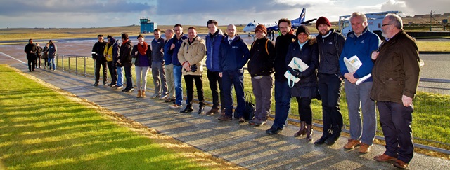 Delegates arrive in Orkney for the ICOE marine renewables day trip (Credit Colin Keldie)