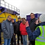 EMEC's Eileen Linklater speaking with delegates at the ICOE Orkney Day Trip (Credit: Colin Keldie)