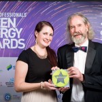 EMEC's Lisa MacKenzie with Prof Paul Mitchell, Energy Technology Partnership (Credit: Tim Winterburn)