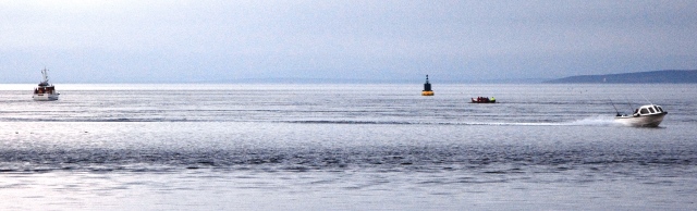 Orkney Rowing Club passing EMEC test site, Billia Croo