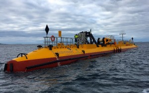 Scotrenewables' SR2000 being deployed at EMEC tidal test site, October 2016 (Credit Scotrenewables)