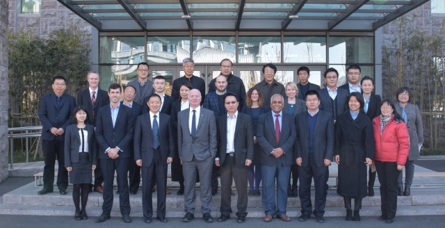 Participants in Aoshan Forum at Qingdao National Laboratory for Marine Science and Technology (including representatives from Huangdao Government, Huangdao Municipal Science and Technology Bureau, Qingdao Municipal Science and Technology Bureau, Ocean University China, Harbin Engineering University, Tsinghua University, Qingdao Huatong Science and Industry Investment Co., China Britain Business Council,  China Policy, UK Department for International Trade, British Embassy, and EMEC). December 2016. 