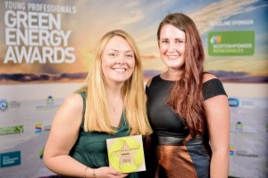 EMEC winner Caitlin Long and previous winner Lisa MacKenzie (Credit Scottish Renewables)