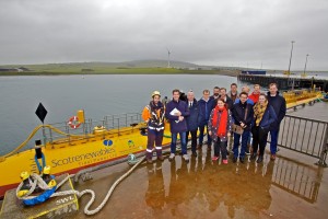 European Commission visit Scotrenewables SR2000 at Hatston (Credit: Colin Keldie)