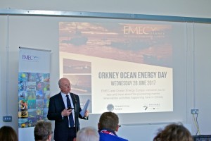Neil Kermode speaking at EMEC Ocean Energy Day seminar (Credit: Colin Keldie)