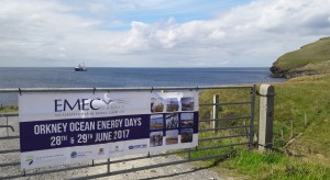 Orkney Ocean Energy Day, Billia Croo, Wello in background, June 2017 (Credit: EMEC)