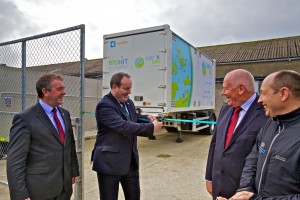 Scottish Energy Minister, Paul Wheelhouse, cuts the ribbon at the Surf n Turf hydrogen fuel cell training compound (Credit Colin Keldie)