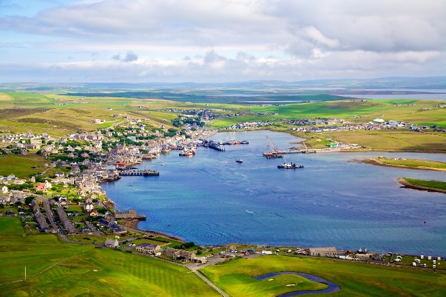Aerial view of Stromness