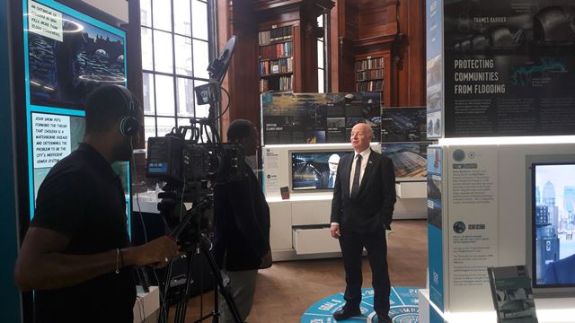 EMEC's Managing Director, Neil Kermode, being filmed earlier this year in the library of the Institute of Civil Engineers after the recognising EMEC as one of the top 200 influencing world projects