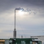 Water vapour by-product from EMEC's CHP unit at Kirkwall Airport (Credit Colin Keldie)