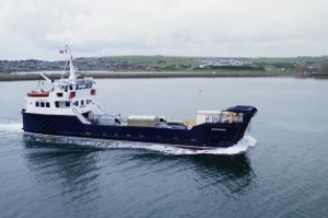 The Shapinsay ferry involved in the HyDIME project (Credit David Hibbert, Orkney Islands Council)