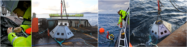 ADCP and hydrophone deployments at EMEC Fall of Warness test sites (Credit Colin Keldie)