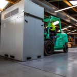 Flow batteries being moved into Energy Storage Building (EMEC)