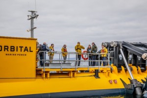 Duke and Duchess on board the Orkney O2 tidal turbine (Credit Colin Keldie)