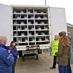 EMEC Operations Technician and EMEC hydrogen mobile storage unit (Credit Colin Keldie)