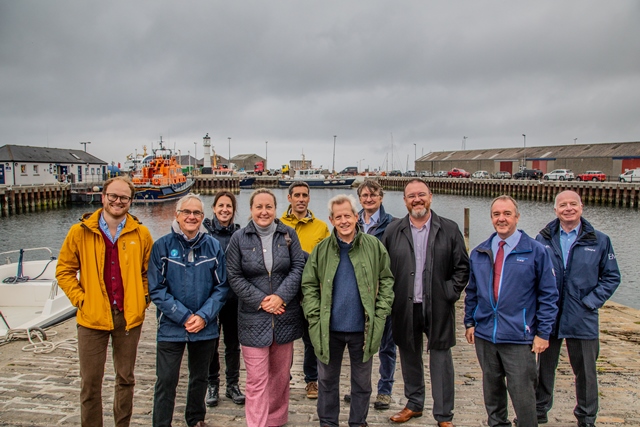 Group shot with UK Energy Minister at Kirkwall Pier, Orkney (Credit Colin Keldie)