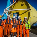 AWS crew with Waveswing on Copland's Dock (Credit EMEC)