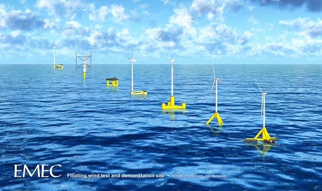 EMEC floating wind test site - artists impression (Credit EMEC)