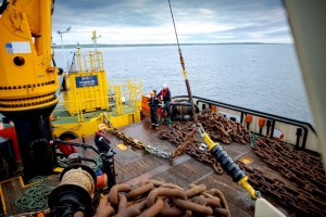TFI mooring component deployment at EMEC test site with TSB (Credit Startpoint Media)