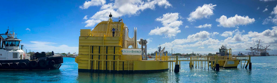 The OE35, the world’s largest capacity floating wave energy device. Credit - OceanEnergy