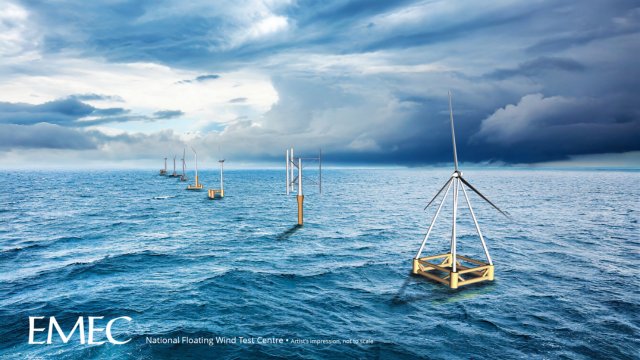 Artist's representation of EMEC National Floating Wind Test Centre