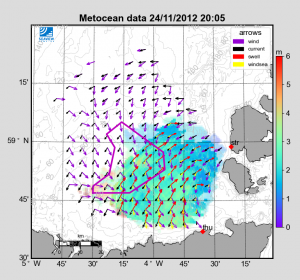 Simulation of metocean data using measured data transposed to windfarm (Seaview Sensing)