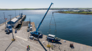 Artemis EF-12 electric hydrofoil vessel arrives in Orkney 640 (Credit Colin Keldie - EMEC)